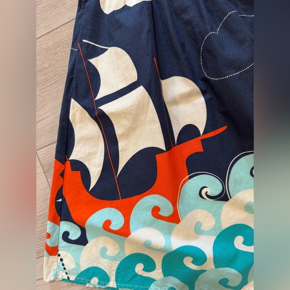 Retrolicious Mod Cloth Skirt Sz S Sailboat Waves Retro Rockabilly Pin Up Jenny - Picture 3 of 9